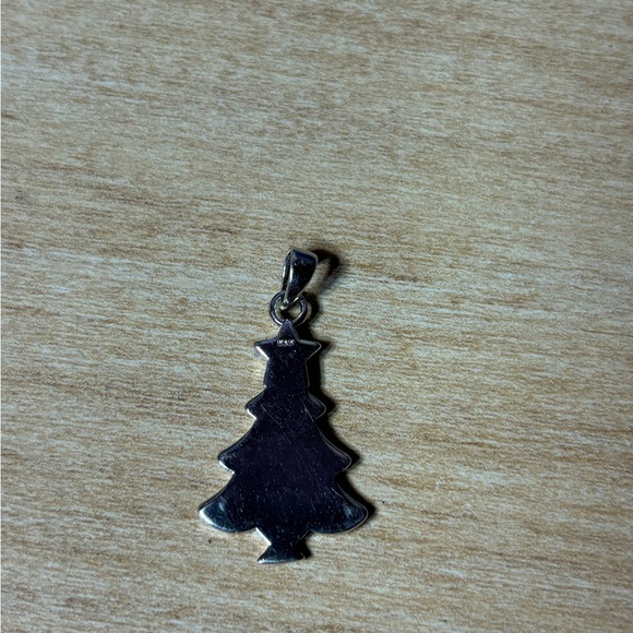 Sterling Silver Christmas Tree Pendant Stamped W&W - Picture 3 of 7